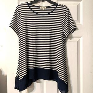 2/$10 Blue and white top